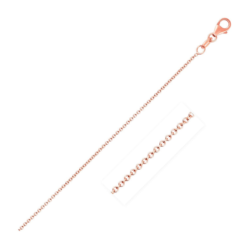 14k Pink Gold Round Cable Link Chain 1.1mm - Premium Chains - Just $242.99! Shop now at Pulse Designer Fashion