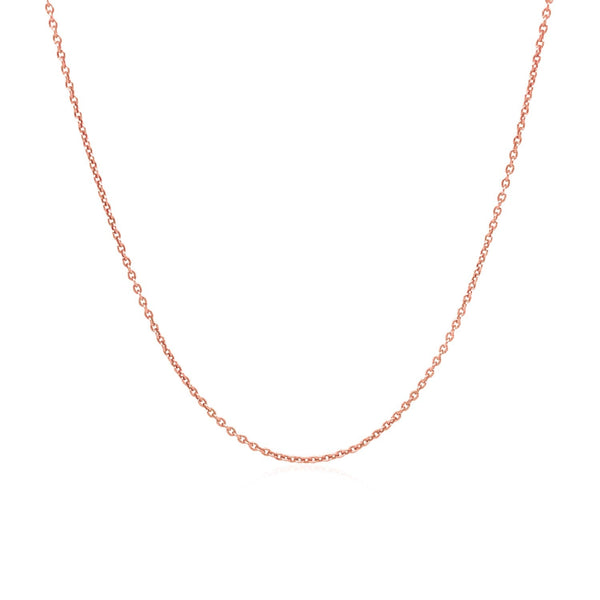 14k Pink Gold Round Cable Link Chain 1.1mm - Premium Chains - Just $242.99! Shop now at Pulse Designer Fashion