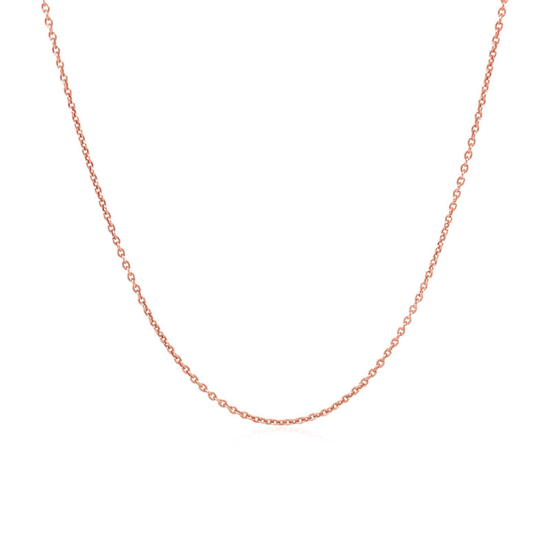 14k Pink Gold Round Cable Link Chain 1.1mm - Premium Chains - Just $242.99! Shop now at Pulse Designer Fashion