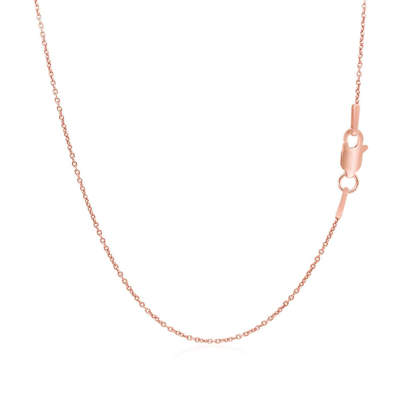 14k Pink Gold Round Cable Link Chain 1.1mm - Premium Chains - Just $242.99! Shop now at Pulse Designer Fashion