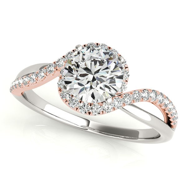 14k White And Rose Gold Bypass Band Diamond Engagement Ring (1 1/8 cttw) - Premium Rings - Just $7089.99! Shop now at Pulse Designer Fashion