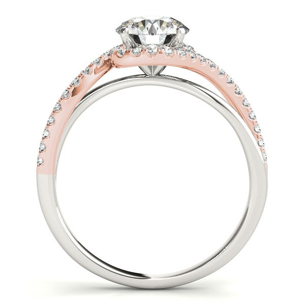 14k White And Rose Gold Bypass Band Diamond Engagement Ring (1 1/8 cttw) - Premium Rings - Just $7089.99! Shop now at Pulse Designer Fashion