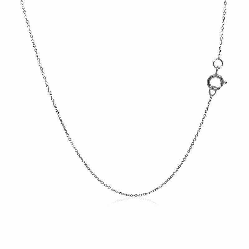 14k White Gold Diamond Cut Cable Link Chain 0.7mm - Premium Chains - Just $107.99! Shop now at Pulse Designer Fashion