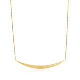 14k Yellow Gold Necklace with Polished Curved Bar Pendant - Premium Necklaces - Just $380.99! Shop now at Pulse Designer Fashion