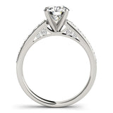 14k White Gold Single Row Prong Set Diamond Engagement Ring (1 3/8 cttw) - Premium Rings - Just $7315.99! Shop now at Pulse Designer Fashion