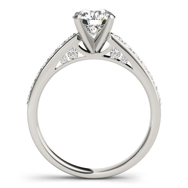 14k White Gold Single Row Prong Set Diamond Engagement Ring (1 3/8 cttw) - Premium Rings - Just $7315.99! Shop now at Pulse Designer Fashion