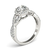 14k White Gold Entwined Split Shank Diamond Engagement Ring (1 1/2 cttw) - Premium Rings - Just $7876.99! Shop now at Pulse Designer Fashion