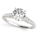 14k White Gold Diamond Engagement Ring With Single Row Band (1 3/4 cttw) - Premium Rings - Just $12150.99! Shop now at Pulse Designer Fashion