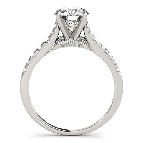 14k White Gold Diamond Engagement Ring With Single Row Band (1 3/4 cttw) - Premium Rings - Just $12150.99! Shop now at Pulse Designer Fashion