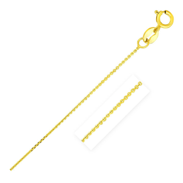 14k Yellow Gold Diamond Cut Cable Link Chain 0.7mm - Premium Chains - Just $105.99! Shop now at Pulse Designer Fashion