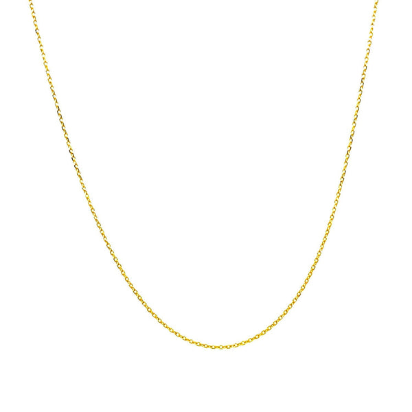 14k Yellow Gold Diamond Cut Cable Link Chain 0.7mm - Premium Chains - Just $105.99! Shop now at Pulse Designer Fashion