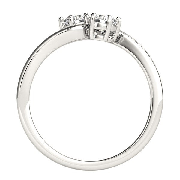 Solitaire Two Stone Diamond Ring in 14k White Gold (1/2 cttw) - Premium Rings - Just $3489.99! Shop now at Pulse Designer Fashion