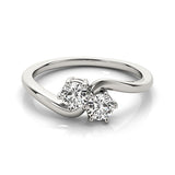 Solitaire Two Stone Diamond Ring in 14k White Gold (1/2 cttw) - Premium Rings - Just $3489.99! Shop now at Pulse Designer Fashion