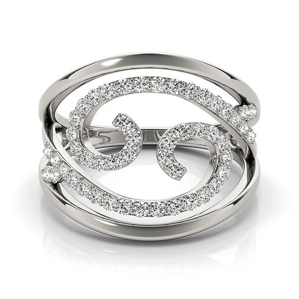 Swirl Design Diamond Ring in 14k White Gold (1/2 cttw) - Premium Rings - Just $2273.99! Shop now at Pulse Designer Fashion