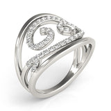 Swirl Design Diamond Ring in 14k White Gold (1/2 cttw) - Premium Rings - Just $2273.99! Shop now at Pulse Designer Fashion