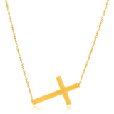 14k Yellow Gold Plain Cross Motif Necklace - Premium Necklaces - Just $372.99! Shop now at Pulse Designer Fashion