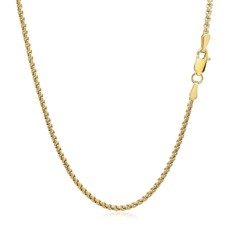 14k Yellow Gold Solid Round Box Chain 1.6 mm - Premium Chains - Just $1048.99! Shop now at Pulse Designer Fashion