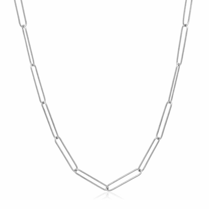 14k White Gold Wire Paperclip Chain (2.7mm) - Premium Chains - Just $778.99! Shop now at Pulse Designer Fashion