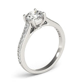 14k White Gold Graduated Single Row Diamond Engagement Ring (1 1/3 cttw) - Premium Rings - Just $6860.99! Shop now at Pulse Designer Fashion