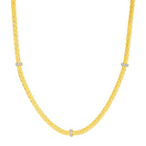 Woven Rope Necklace with Diamond Accents in 14k Yellow Gold - Premium Necklaces - Just $2401.99! Shop now at Pulse Designer Fashion