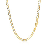 3.6 mm 14k Two Tone Gold Pave Curb Chain - Premium Chains - Just $1103.99! Shop now at Pulse Designer Fashion