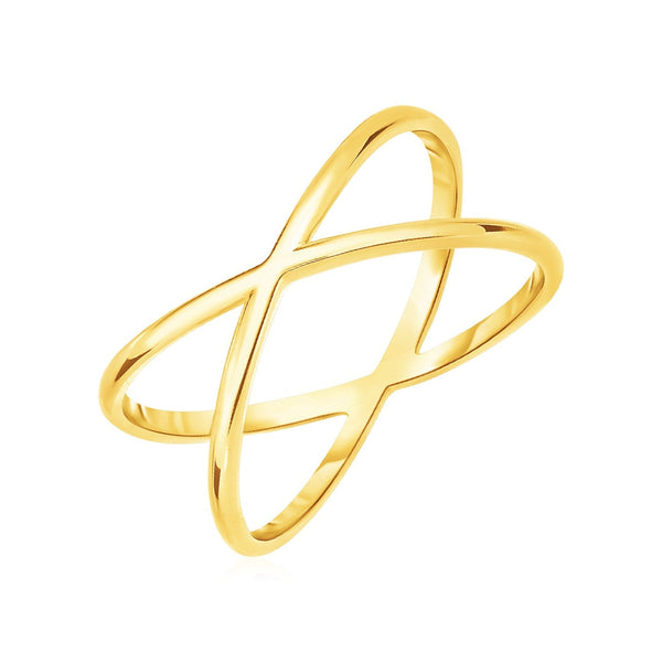 14k Yellow Gold Polished X Profile Ring - Premium Gold - Just $230! Shop now at Pulse Designer Fashion