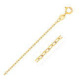 14k Yellow Gold Faceted Cable Link Chain 1.3mm Gold Pulse Designer Fashion 18" 