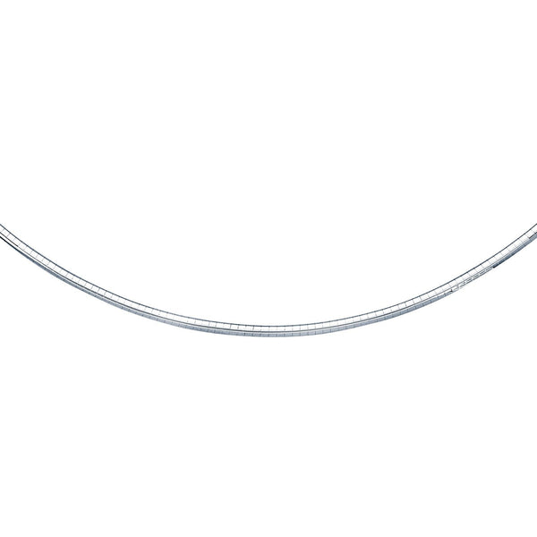 14k White Gold Chain in a Classic Omega (3 mm) Gold Pulse Designer Fashion 18" 