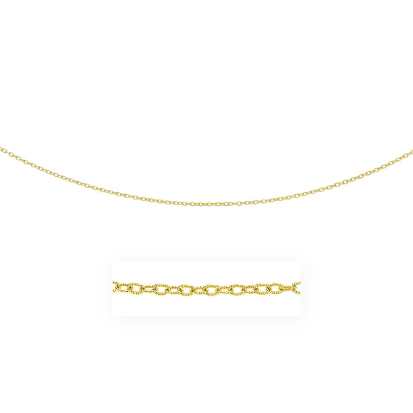 2.5mm 14k Yellow Gold Pendant Chain with Textured Links-Pulse Designer Fashion