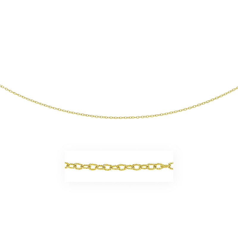 2.5mm 14k Yellow Gold Pendant Chain with Textured Links-Pulse Designer Fashion