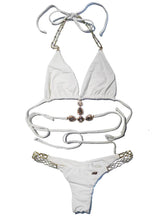 June Strappy Triangle Top & Tango Bottom - White - Premium Swimwear - Just $145.25! Shop now at Pulse Designer Fashion