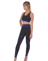 Trois Seamless Sports Bra - Black With Navy - Premium Sports Bra - Just $62! Shop now at Pulse Designer Fashion