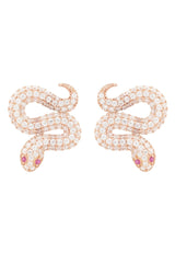 Snake Coiled Stud Earrings Rosegold - Premium Earrings - Just $133.50! Shop now at Pulse Designer Fashion