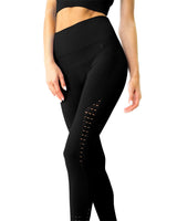 Mesh Seamless Legging With Ribbing Detail - Black - Premium Legging - Just $37.75! Shop now at Pulse Designer Fashion