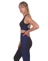 Trois Seamless Sports Bra - Black With Navy - Premium Sports Bra - Just $62! Shop now at Pulse Designer Fashion