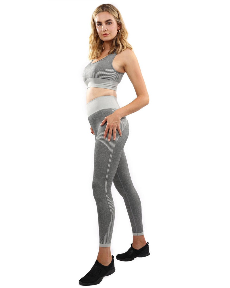 Isalda Seamless Leggings & Sports Bra Set - Grey - Premium Seamless Leggings & Sports Bra Set - Just $99.50! Shop now at Pulse Designer Fashion