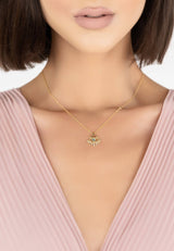 Nefertiti Eye Necklace Gold - Premium Necklaces - Just $117.50! Shop now at Pulse Designer Fashion