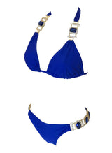 Tina Halter Top & Skimpy Bottom - Blue - Premium swimwear - Just $162.50! Shop now at Pulse Designer Fashion