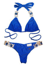 Tina Halter Top & Skimpy Bottom - Blue - Premium swimwear - Just $162.50! Shop now at Pulse Designer Fashion