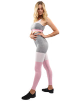 Graca Seamless Leggings & Sports Bra Set - Grey With Pink & White - Premium Seamless Leggings & Sports Bra Set - Just $110.75! Shop now at Pulse Designer Fashion