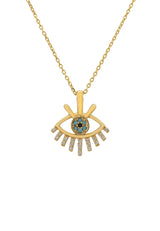 Nefertiti Eye Necklace Gold - Premium Necklaces - Just $117.50! Shop now at Pulse Designer Fashion