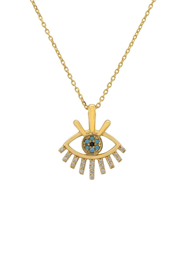 Nefertiti Eye Necklace Gold - Premium Necklaces - Just $117.50! Shop now at Pulse Designer Fashion