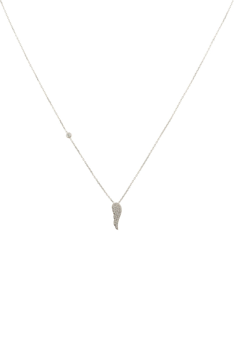 Angel Wing Small Pendant Necklace - Premium Necklaces - Just $125! Shop now at Pulse Designer Fashion