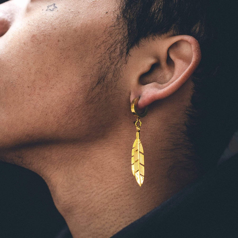 Mister Feather Earring | Black, Chrome, & Gold Jewelry & Accessories - Earrings MISTER SFC 