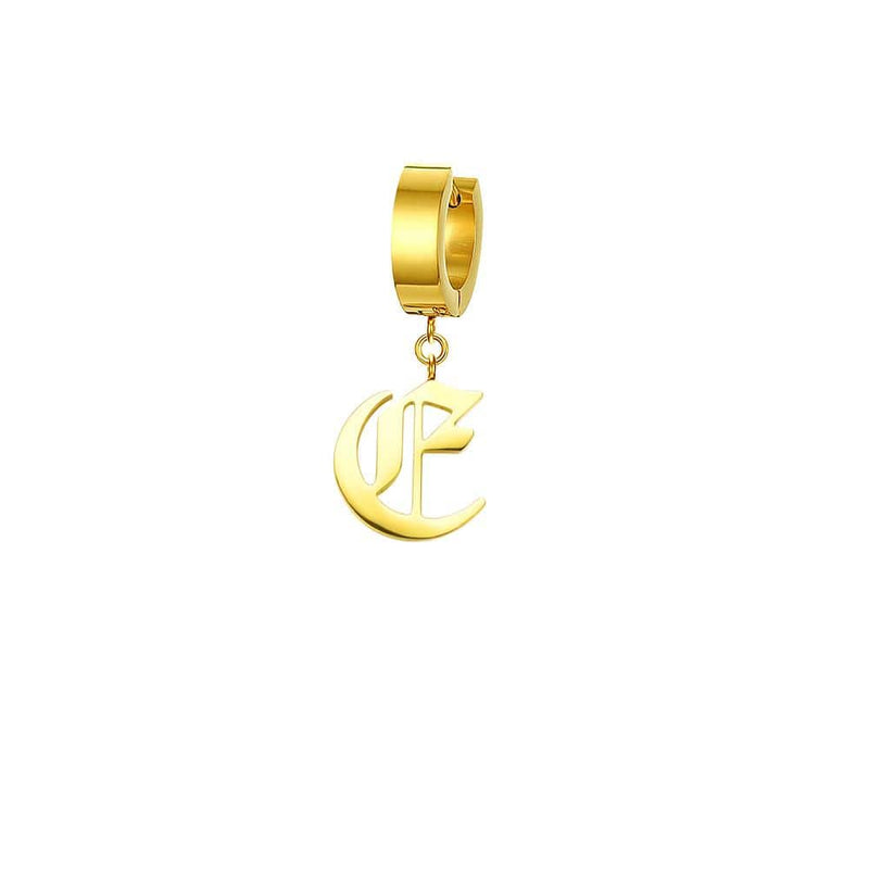 Mister Old English Initial Earring - Premium Earrings - Just $48.25! Shop now at Pulse Designer Fashion