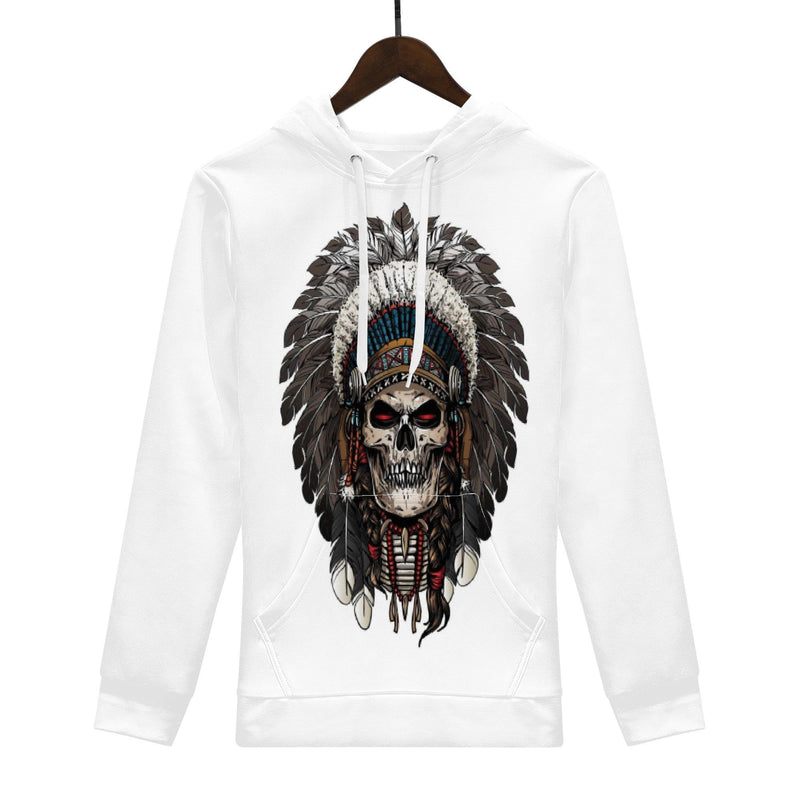 Indian Skull Hoodie | White - Premium hooldie - Just $92.98! Shop now at Pulse Designer Fashion