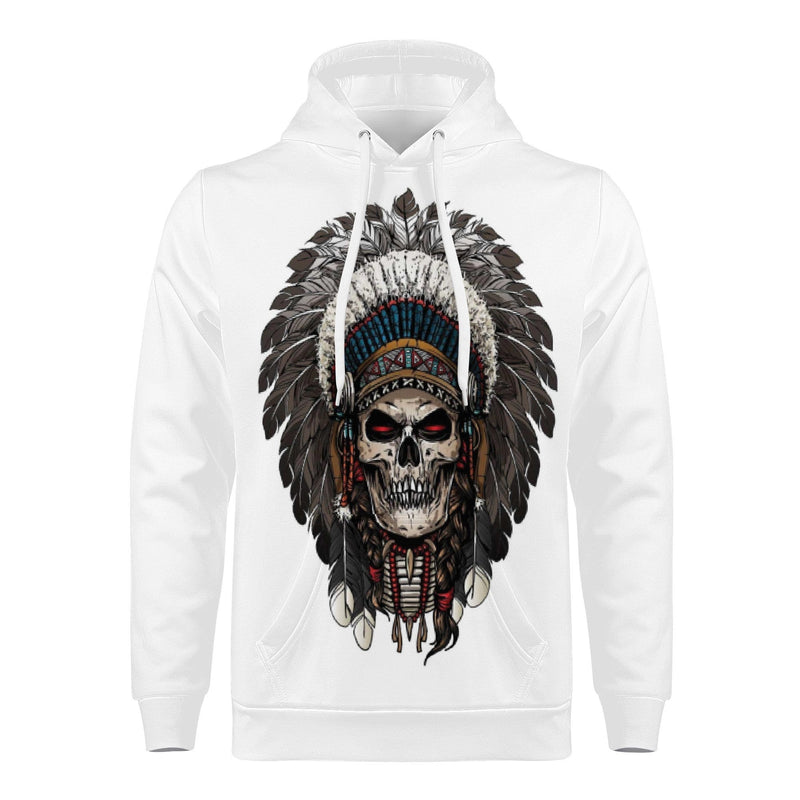 Indian Skull Hoodie | White - Premium hooldie - Just $92.98! Shop now at Pulse Designer Fashion