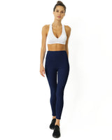 High Waisted Yoga Leggings - Navy Blue - Premium Pants - Just $67.75! Shop now at Pulse Designer Fashion