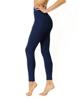 High Waisted Yoga Leggings - Navy Blue - Premium Pants - Just $67.75! Shop now at Pulse Designer Fashion