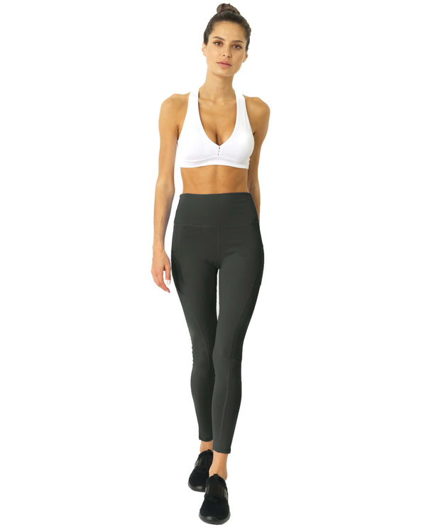 High Waisted Yoga Leggings - Slate Grey - Premium Pants - Just $67.75! Shop now at Pulse Designer Fashion